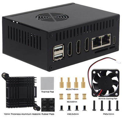 Закрытый корпус для Orange Pi 5 Plus с вентилятором