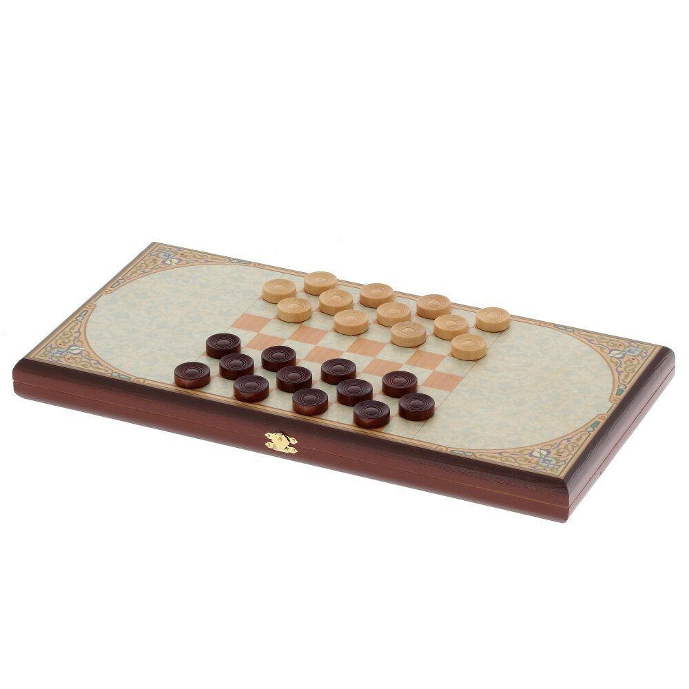 GAEM Игра настольная 2 в 1 ( шашки, нарды) "Белые лошади", L50 W25 H4 см