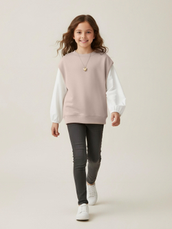 Свитшот-рубашка с эффектом двойки