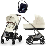 Коляска Cybex Balios S Lux TPE complete Cloud G Ocean Blue Plus Base G 4 в 1 Seashell Beige с дождевиками