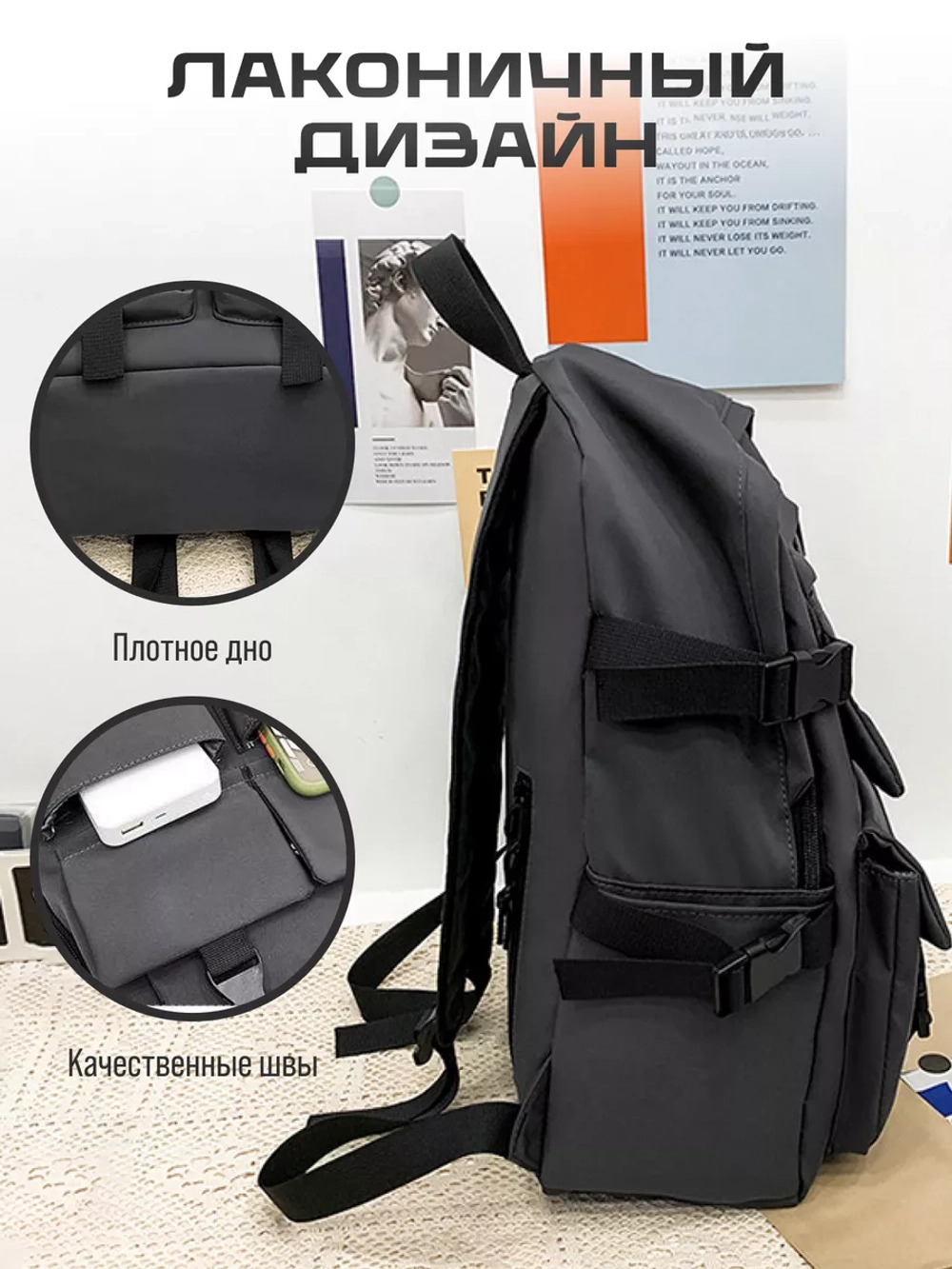 Рюкзак серый городской