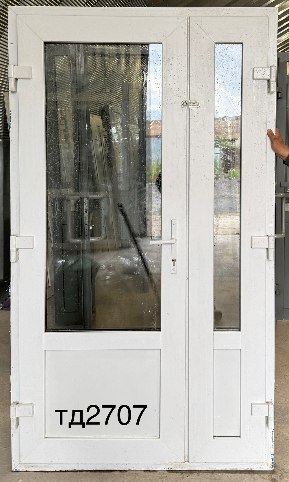 Дверь Пластиковая Б/У 210(в) х 117(ш) Входная Штульповая