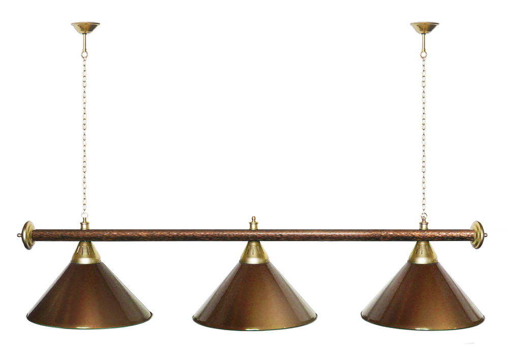 Лампа STARTBILLIARDS 3 пл. (плафоны зеленые,штанга золотая,фурнитура золото)