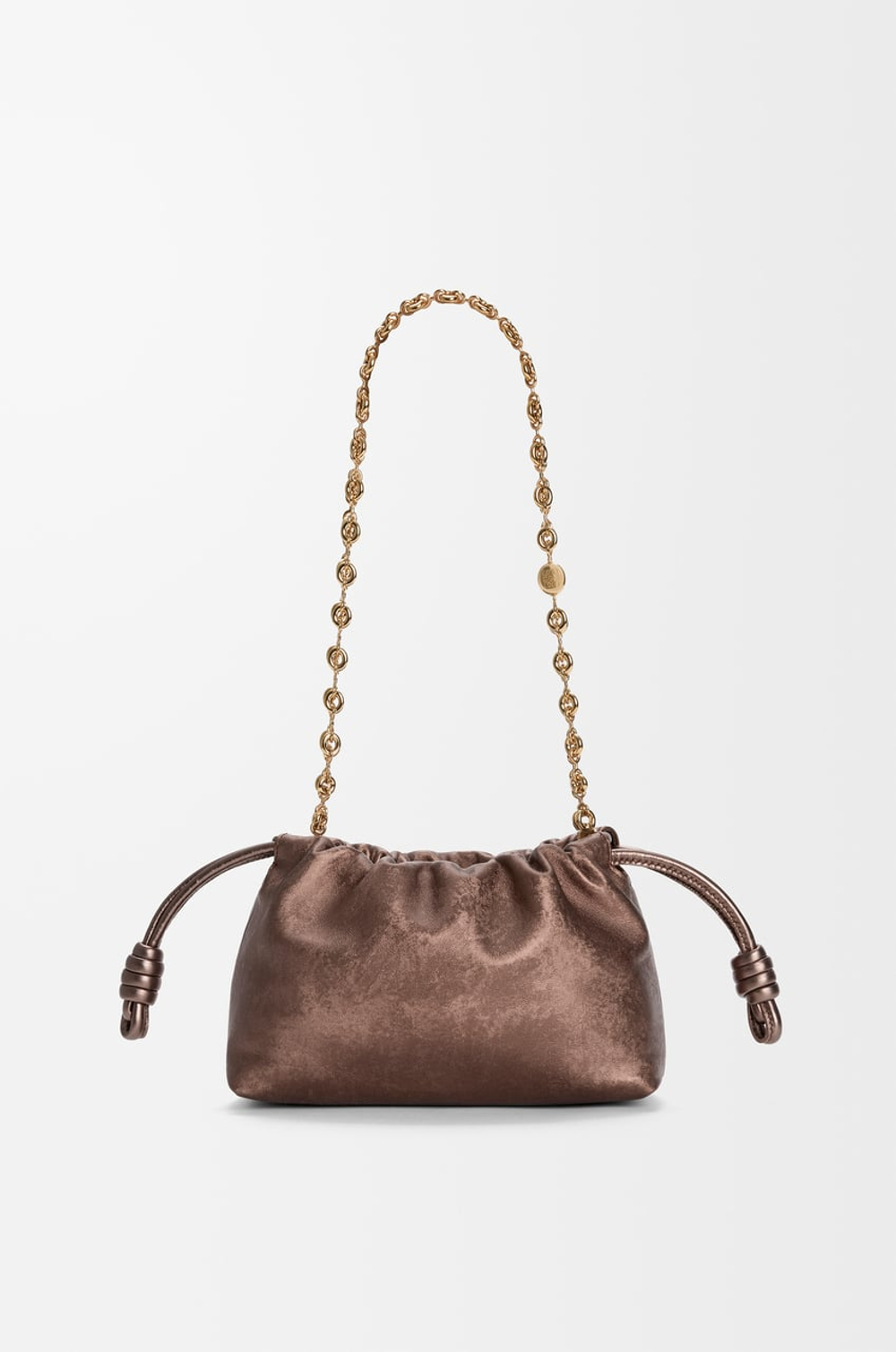 Loewe Мини-сумка Flamenco из телячьей кожи с муаровым принтом, бронзовый