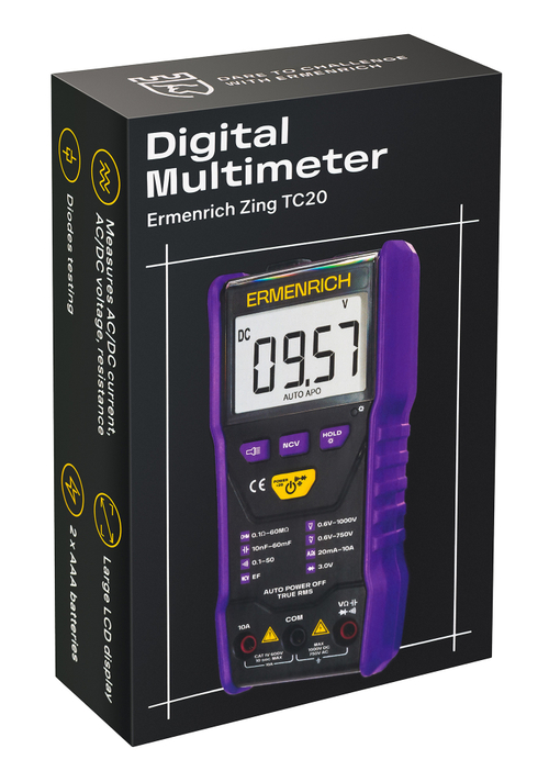 Цифровой мультиметр Ermenrich Zing TC20, фиолетовый