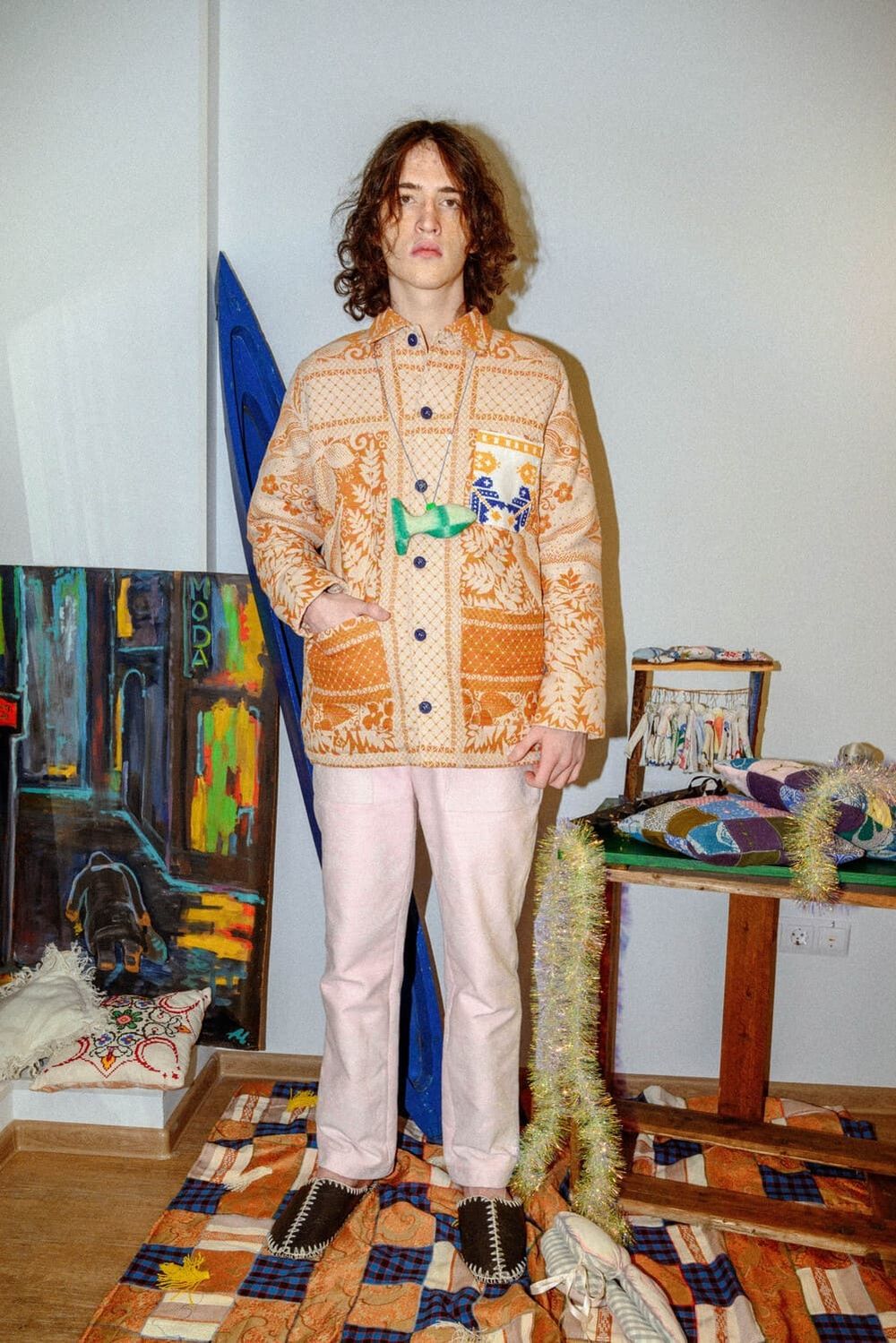 Куртка Soeurs с Вышивкой на Маленьком Кармане / Petrol Jacket оранжевая