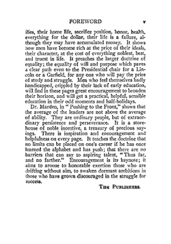 Pushing to the front | Orison Swett Marden