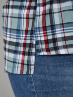 Блузка БЛ-131/клеткасерый-индигокрасный