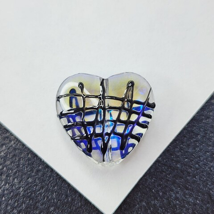 Бусина сердце, лэмпворк, красивый рисунок, р-р 21мм