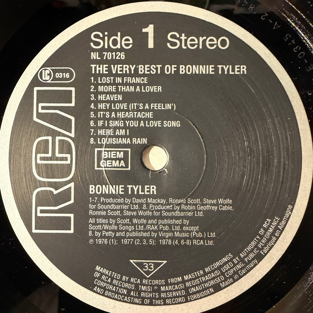 Bonnie Tyler - The Very Best Of (Германия 1981г.)