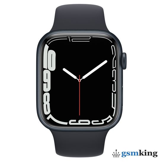 Apple Watch Series 7 GPS 45mm Midnight Aluminum Case with Sport Band Midnight MKN53LL/A