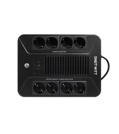 SMARTWATT линейно-интерактивный, 800/480 ВА/Вт, напольный/настенный, LED индикация, Shuko CEE7/4 - 8 шт. (4 шт. с резервным питанием, 4 шт. - сетевой фильтр)