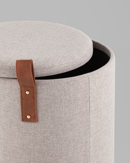 Пуф с ящиком Эркки рогожка S серый