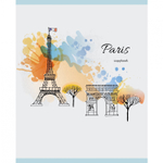 Тетрадь 48л., А5, клетка, Канц-Эксмо "Акварельное путешествие", скрепка, хромэрзац, второй блок, 5 дизайнов