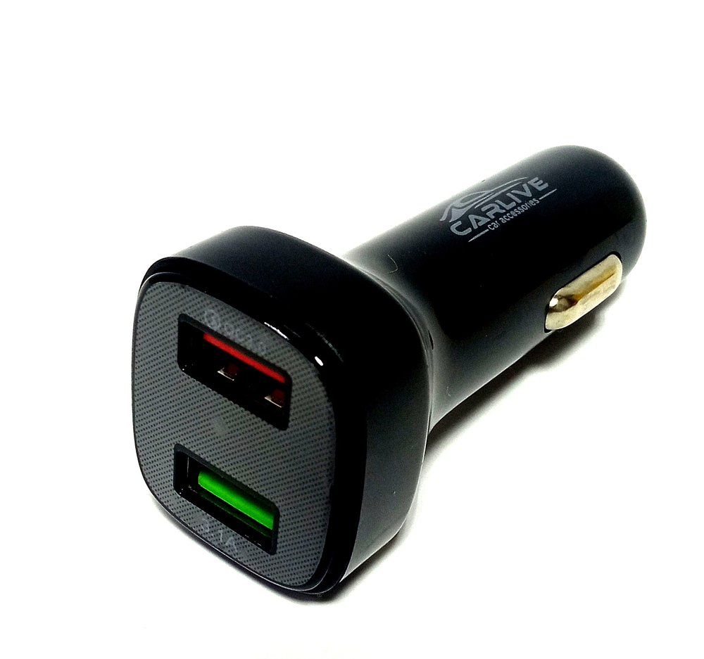 Автомобильное З/У 2USBQC3.0+3.1A+вольтметр CarLive CR29