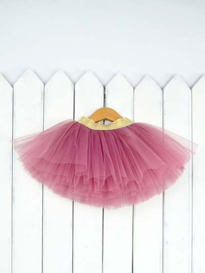 Юбка пышная "Фатин" для малышки цвет брусника