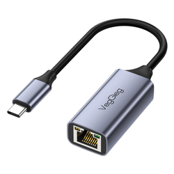 LAN-адаптер Type-C 2.0 VegGieg | Сетевой адаптер RJ45 100 Мбит/с | RTL-8152B | Без драйверов