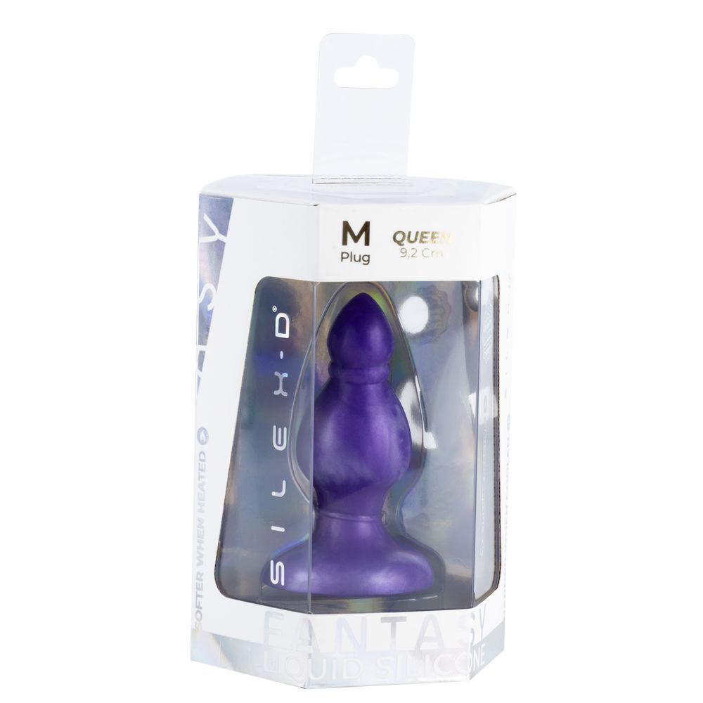 Фиолетовая силиконовая анальная втулка 9,2см SilexD Queen Fantasy Plug Size M