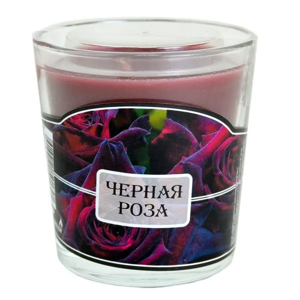 Свеча ароматическая в стакане Черная роза