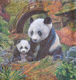 Декоративный гобеленовый чехол Панды 47х47