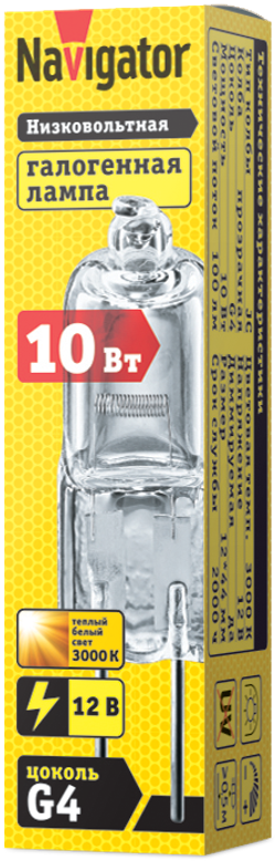 Лампа Navigator 94 209 JC 10W clear G4 12V 2000h