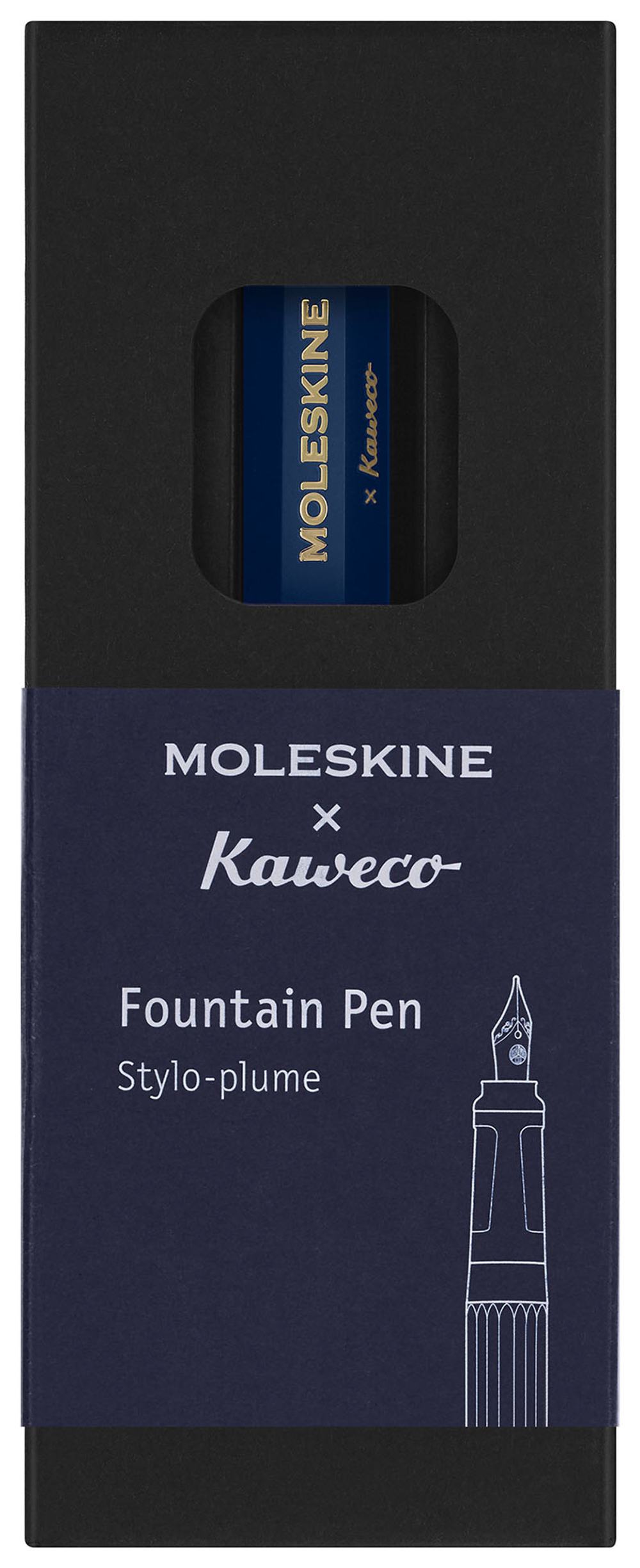 Перьевая ручка синяя Moleskine & Kaweco в подарочной коробке (KAWFOUNTPENMBLUE)