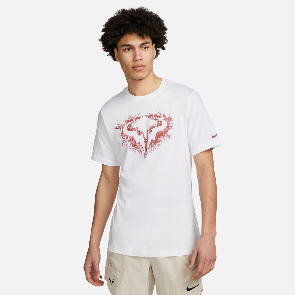 Мужское теннисное поло Nike Dri-Fit Rafa Nadal Court SU23 T-Shirt Men - White, Multicoloured