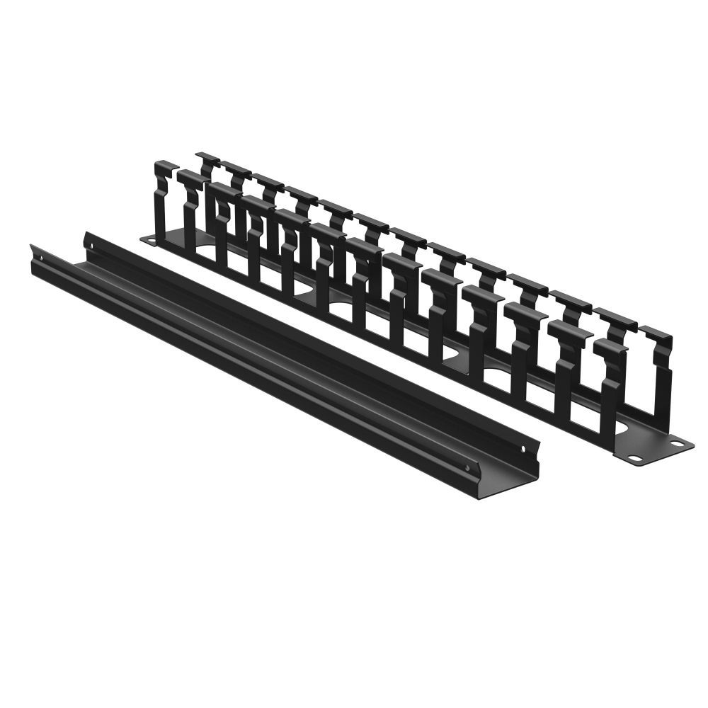 Кабельный органайзер с крышкой и отверстиями 1U, глубина 60 мм, для 19" IT-корпусов, RAL9005