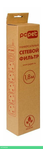 Сетевой фильтр PC Pet AAP01006-3-G серый