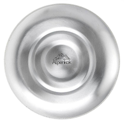 Чайник со свистком 3 л из нержавеющей стали, индукционное дно ALPENKOK AK-522 бежевый гранит, ручка светлое дерево