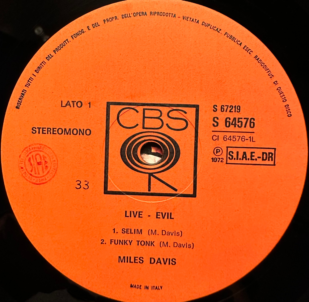 Miles Davis - Live-Evil 2LP (Италия 1972г.)