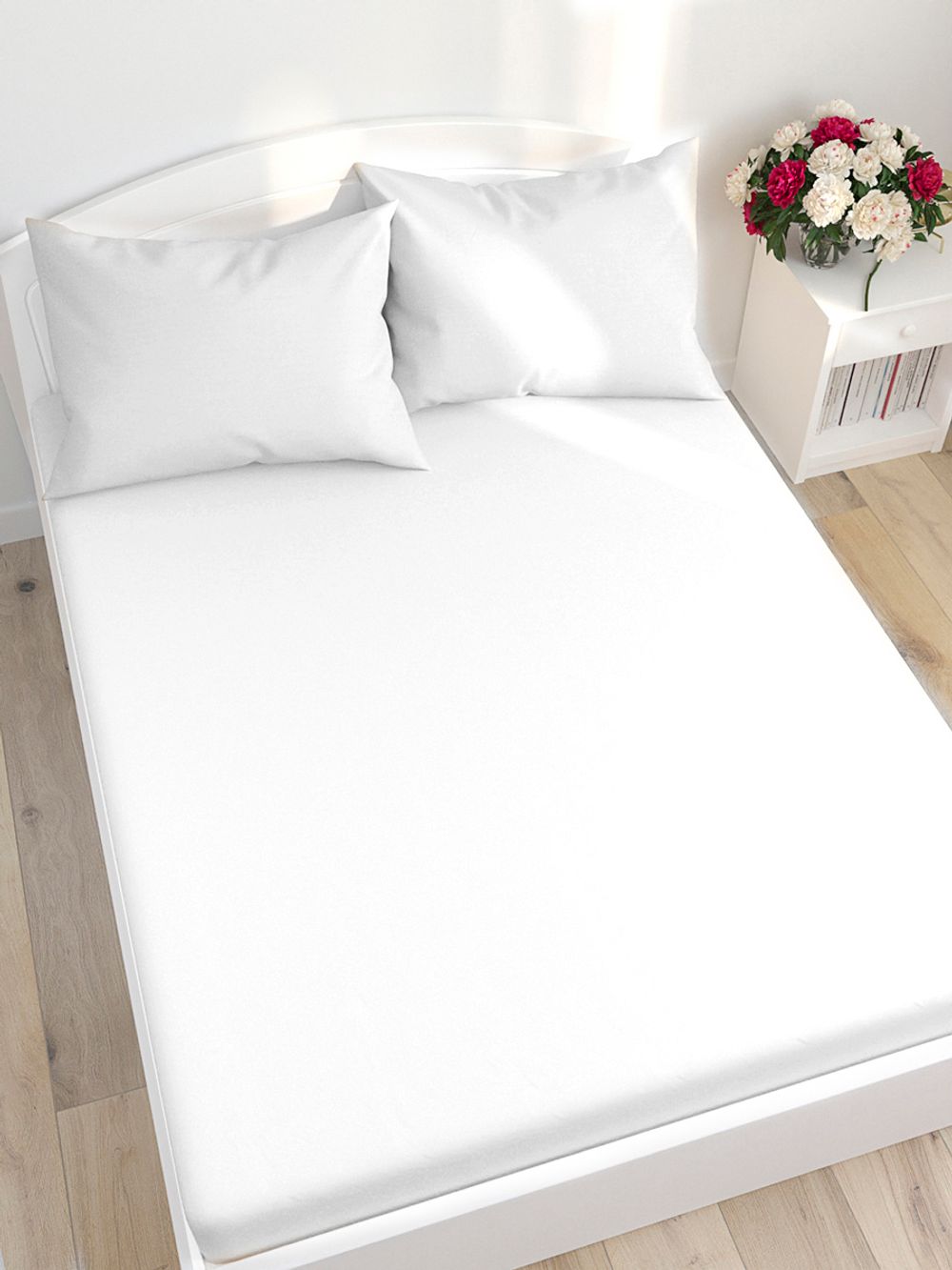 Простынь бязь Сказка "White" 150x215 см