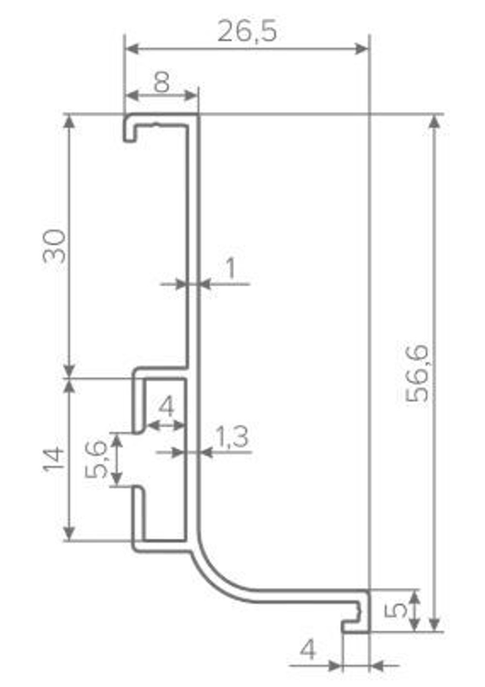 Профиль Gola-X горизонтальный, L-формы, 5000мм, золото матовое, AQ