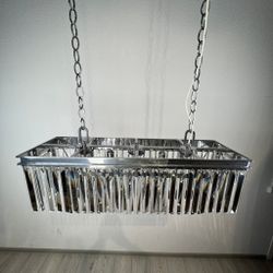 Подвесная Люстра Rh 1920S Odeon Clear Glass Fringe Chrome By Imperiumloft