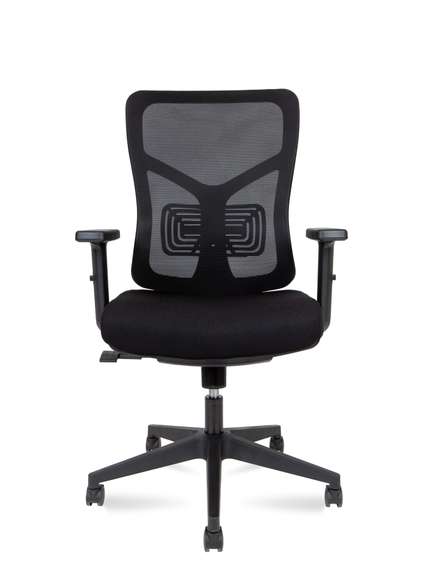 Кресло офисное Норден / Аспер LB / Asper LB / черный пластик  / черная сетка / черная ткань