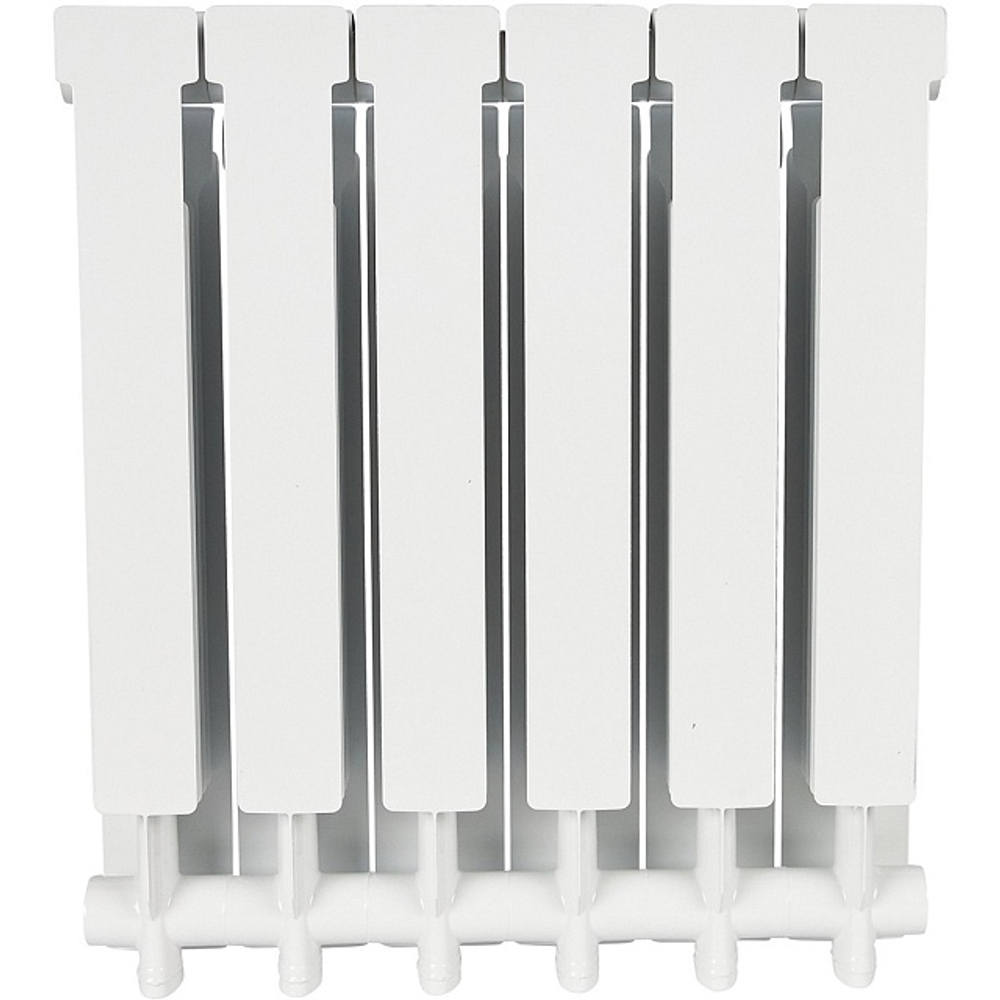 Радиатор алюминиевый STOUT Alpha 500 - 6 секции (подключение боковое, цвет белый)