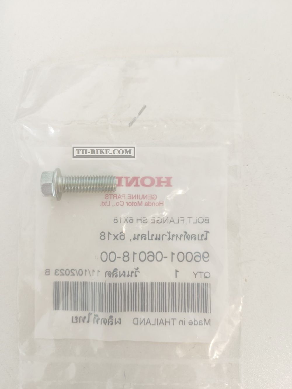 96001-06018-00. BOLT, FLANGE, 6X18. Honda