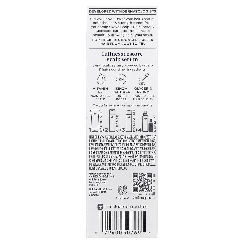 Dove, Scalp + Hair Therapy, сыворотка для кожи головы, 59 мл (2 жидк. унции)