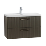 Подвесная тумба с раковиной Belbagno DUE, 80 см Оружейная сталь DUE-800-2C-SO-GM-P + BB-8076-3-80