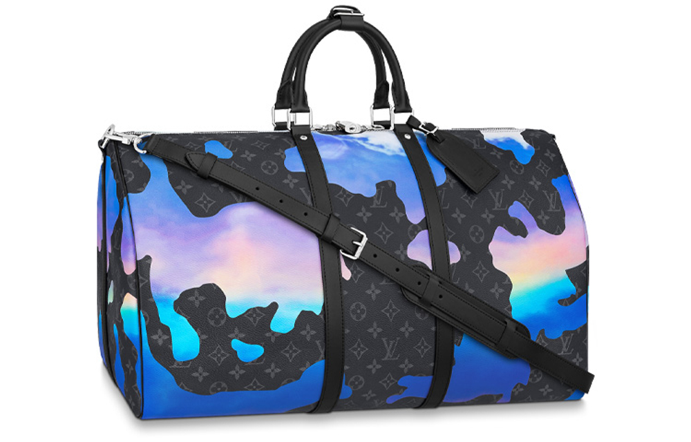 LOUIS VUITTON Keepall Bandouliere 55 Sunrise Monogram Eclipse Black/Grey/Multi