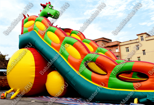 Батут-горка "Дракон 2" без шипов, 15*7*11 м