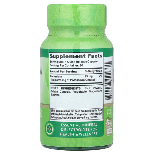 Nature's Truth, Цитрат калия, 275 мг, 90 капсул с быстрым высвобождением