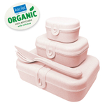 Набор ланч-боксов и столовых приборов pascal, organic, розовый, 3 шт.