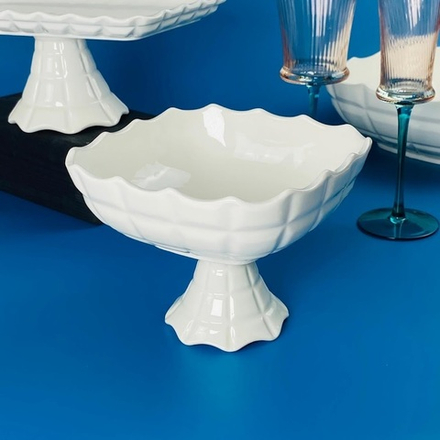 Lenardi 163-051 Квадратная конфетница 18х13,5см на ножке КОРНЕЛИЯ в под.уп.(х16)Фарфор