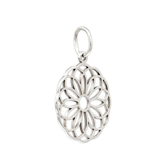 Подвеска Мандала Торус - кулон из серебра 925, вид сзади полубоком