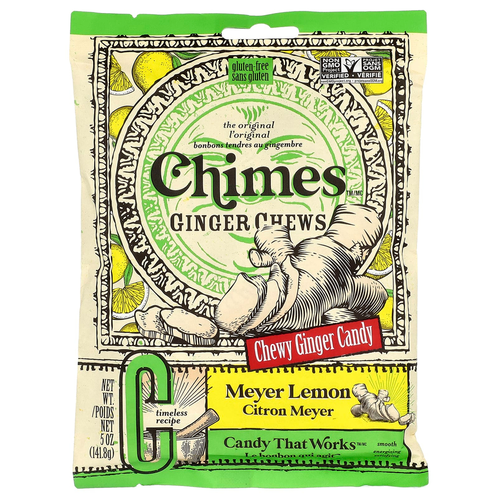 Chimes, жевательные таблетки с имбирем, со вкусом лимона Мейера, 141,8 г (5 унций)
