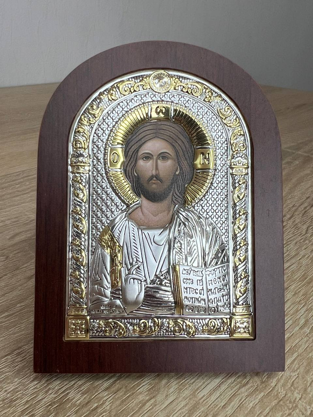Спаситель, икона арочная, красное дерево 120х160