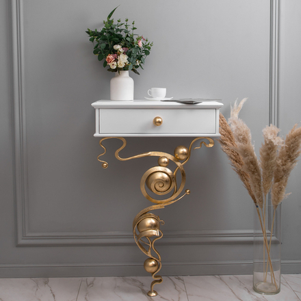 Консоль Heri Айс Айвори Мраморное золото