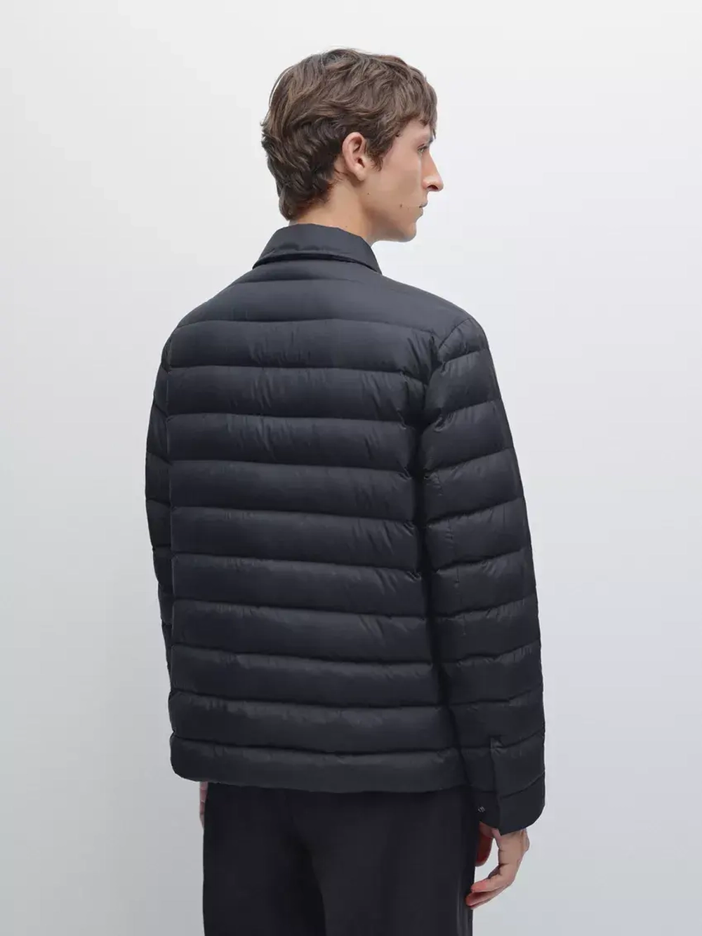 Massimo Dutti Непромокаемая легкая парка из смесового пуха, морской темно-синий