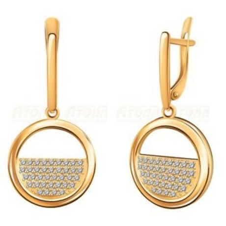 Серьги из золота с фианитами